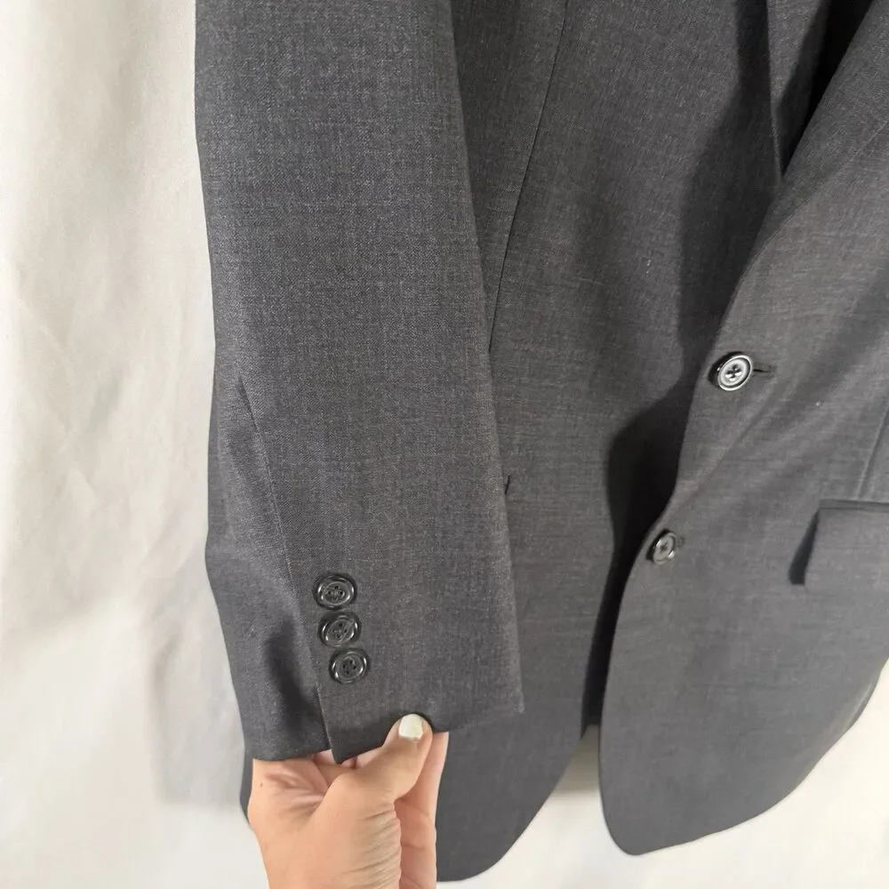 Brooks Brothers 100% Wool Blazer Men's 39 Grey 2 Button Front Inner Pockets